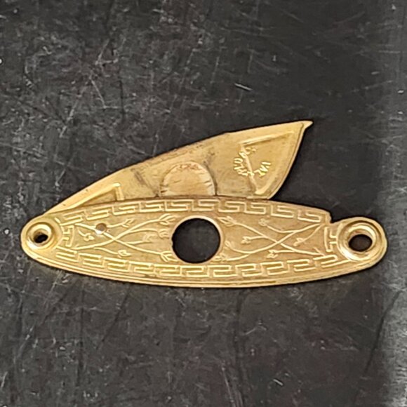 New Bachelor Cigar Cigarette Cutter 19th Century Brass Fob Engraved Design 2.25" - Picture 5 of 8